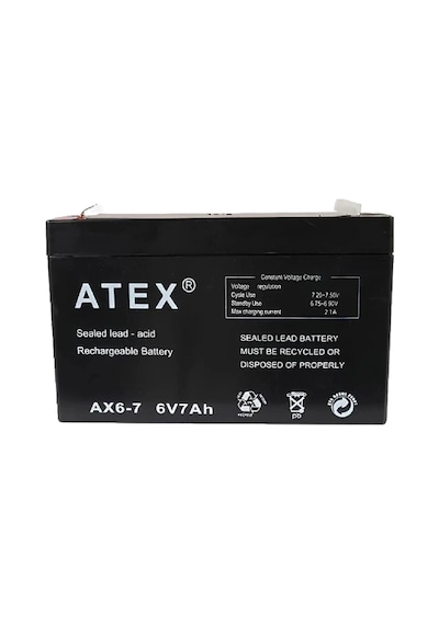Atex Ax6-7 6v 7ah Bakımsız Kuru Akü