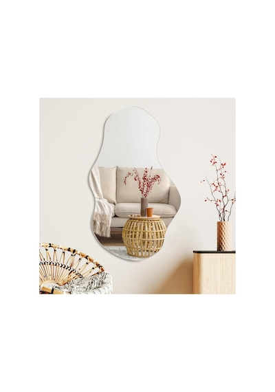 Ant Home Dalga Ayna, Asimetrik Ayna, Duvar Aynası, Konsol Aynası, Lavabo Aynası, Pinterest Ayna, Holl Aynası Gümüş