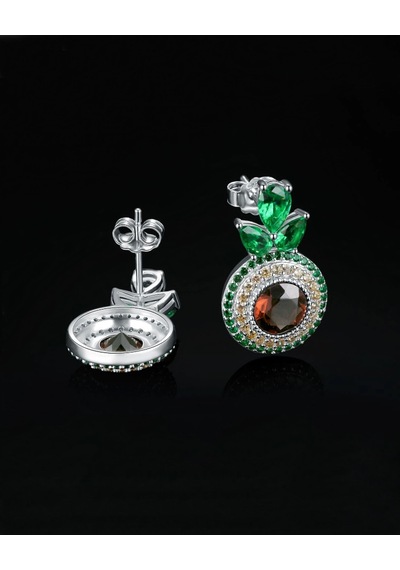 Brezza Lusso Jewelry Sultanit Zümrüt Taşlı Işıltılı Endam Kadın Gümüş Küpe