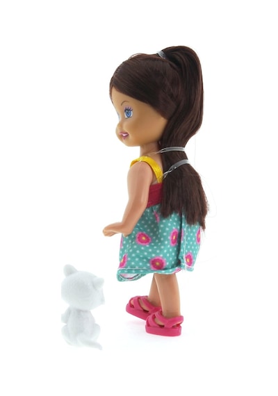 Cute Girl Kedi Figürlü Kumral Mini    Bebek