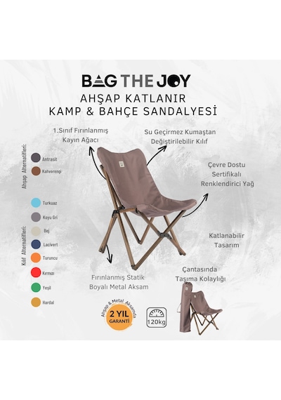 Bag The Joy Ahşap Masa Sandalye Seti Antrasit-Koyu Gri-70 70 55cm Kahverengi