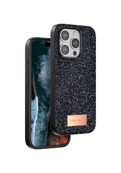 Onegif Apple İphone 14 Pro Bright Simli Kapak - Siyah - Siyah