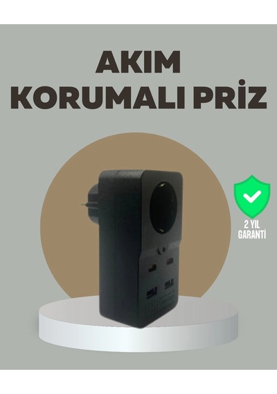 Akıllı Akım Dengelemeli Priz 2500w 4 Usb Type C Çıkışlı Standart