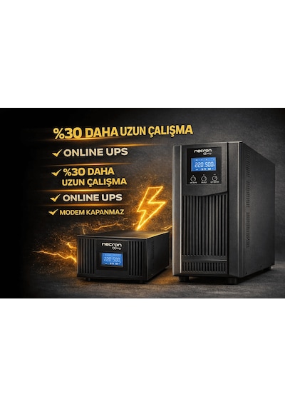 Elektrik Kesilince Pc Kapanmaz Ups 3kva Online 6x9ah %30 Uzun Süre
