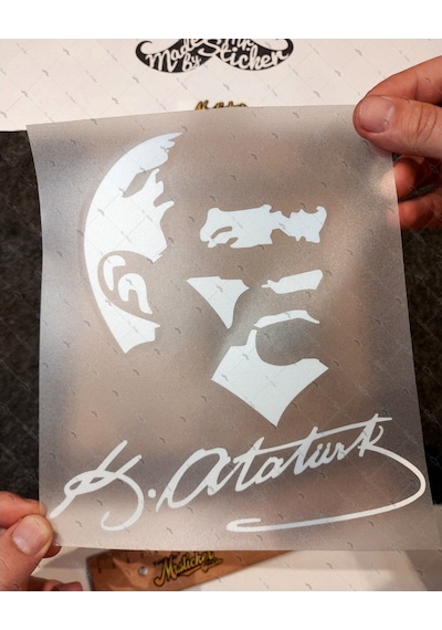 Bay Etiket Rfhlm92 Reflektif Kemal Ataturk Silueti Buyuk Boy