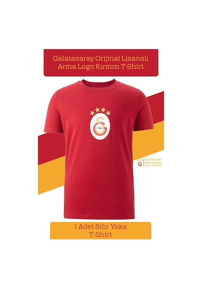 Gsstore Galatasaray Lisanslı Arma T-shirt Kırmızı