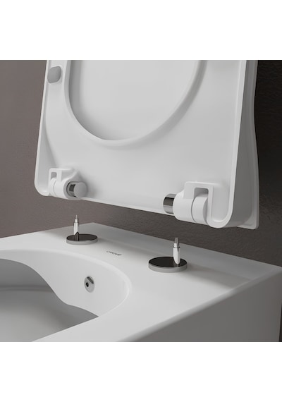 Creavit Elegant Beyaz Kanalsız Asma Klozet Eg321, Duroplast Yavaş Kapak, Terra Gömme Rezervuar Set Diğer
