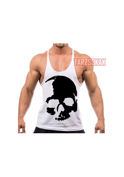 Tarzsokak Gym Tank Top Fitness Sporcu Atleti Gym115 Beyaz