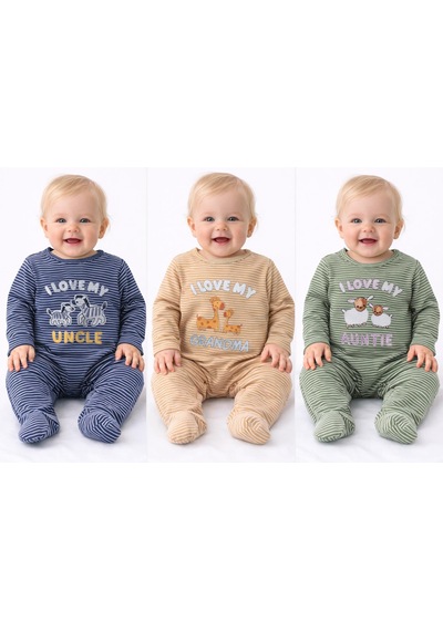 Erkek Bebek 3 Lü Tulum Set %100 Pamuk Çıtçıtlı Patikli Tulum 128067 Karışık