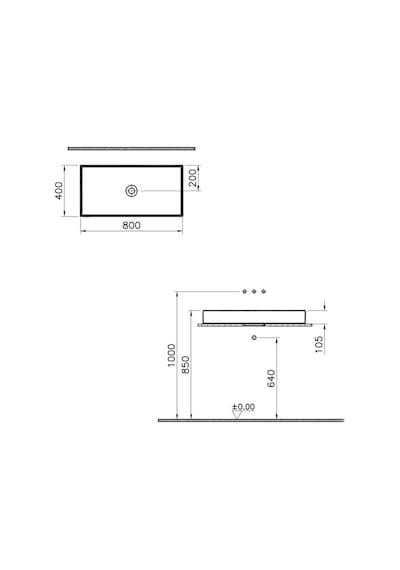 VitrA Memoria M58000001000 Dikdörtgen Çanak Lavabo Beyaz 80 CM