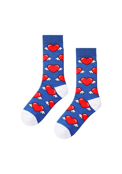 Carnaval Socks Kanatlı Kalp Desenli Renkli Çorap Çok Renkli