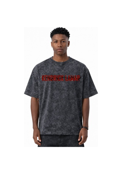 Kendrick Lamar Rapper Şarkıcı Baskılı Unisex Oversize Eskitme Yık Siyah