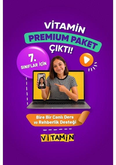 7. Sınıf Premium Paket - 8 Kitap Basılı Set + 30 Canlı Özel Ders ve Birebir Sınav Koçluğu (LGS Altyapı Hazırlığı)Yapay Zeka Destekli Dijital Platform
