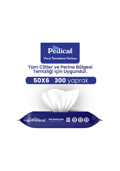 Vücut Temizleme Havlusu 50'li 6 Paket 300 Adet Havlu Diğer