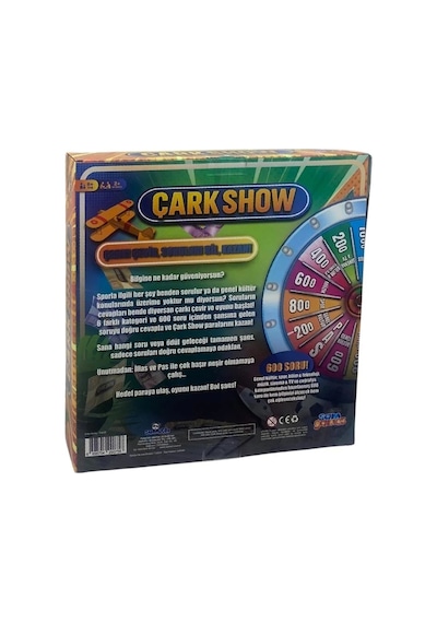 Çark Show Bilgi Yarışması Oyunu 600 Soruluk 6 Kategorili Eğlenceli Aile Oyunu 6+ Yaş