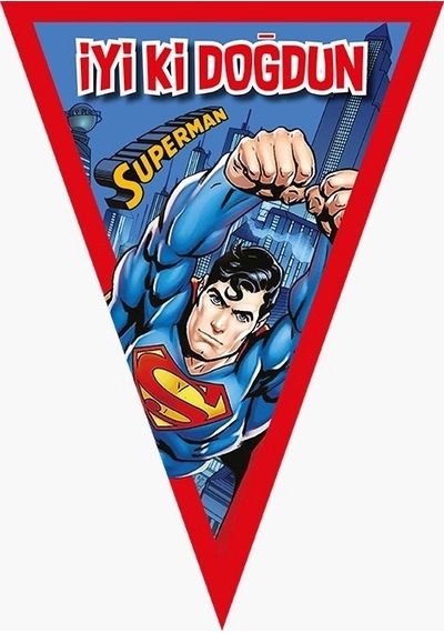 Superman Doğum Günü Konsepti 16 Kişilik Doğum Günü Seti Ekonomik
