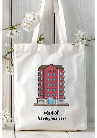 Art Hediye Otelci Baskılı Bez Omuz Çantası Kişiye Özel Model 19 Çok Renkli