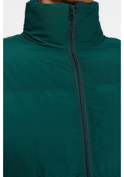 Ersefa Tasarım Düz Astarlı Yaka Standart Bol Dik Unisex Oversize Fit Dik Yeşil