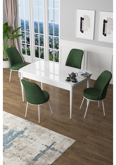 Canisa Concept Zen Serisi 80x132 Mdf Açılabilir Beyaz Masa Takımı Ve 4 Haki Yeşil Sandalye Masa Beyaz Sandalyeler Yeşil Canisa Concept Zen Serisi 80x132 Mdf Açılabilir Beyaz Masa Takımı Ve 4 Haki Yeşil Sandalye Masa Beyaz Sandalyeler Yeşil