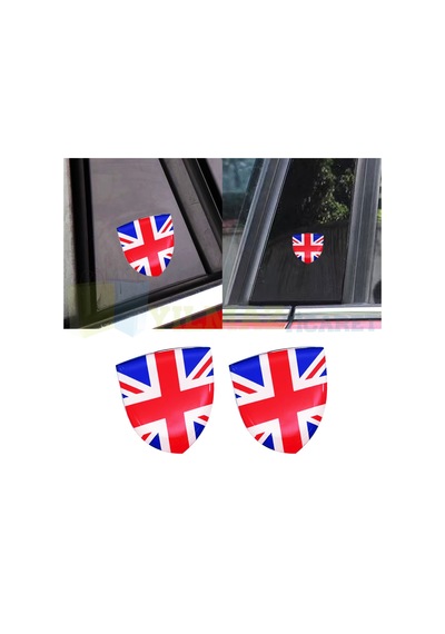 Mini Cooper Union Jk Rozet Yan Çamurluk Kelebek Cam Damla Silikon Etiket Oto Sticker 2 Adet