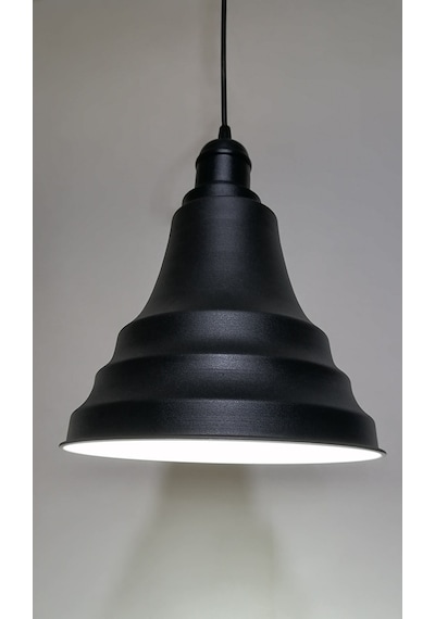 Riolight Retro Siyah Içi Beyaz Tekli Metal Sarkıt Çap:23Cm (538286608)