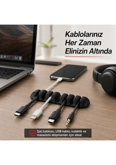 346 Parça Kablo Düzenleme Seti, Masa Altı Ve Bilgisayar Kablo Düzenleyici Organizer, Klips Spiral Sarıcı Cırt Ba Genel