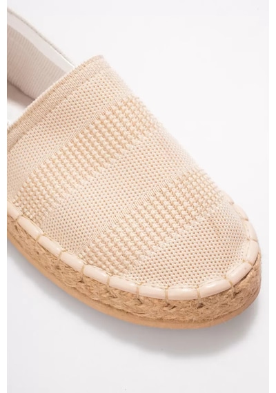 Roof Atelier Kadın Bej Triko Jüt Sargı Espadril Ayakkabı - Rosly