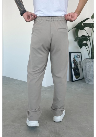 Bej Premium Relaxed Fit Kumaş Pantolon Bej