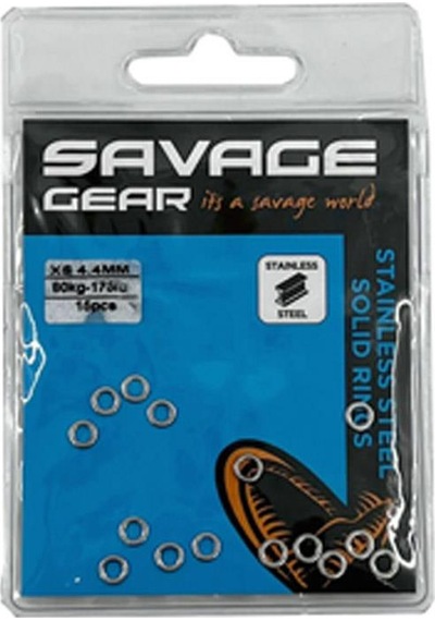 Savage Gear Solid Rings XS 175 lb 80 kg SS 15 Pcs