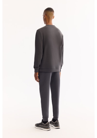 Avva Erkek Antrasit Bisiklet Yaka Soft Touch Baskılı Regular Fit Sweatshirt A52y1334