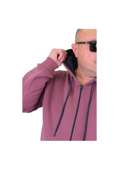 Moc Grande Mocgrande Büyük Beden Unisex Kapüşonlu 3Ip Sweat 11701 Eflatun-Eflatun