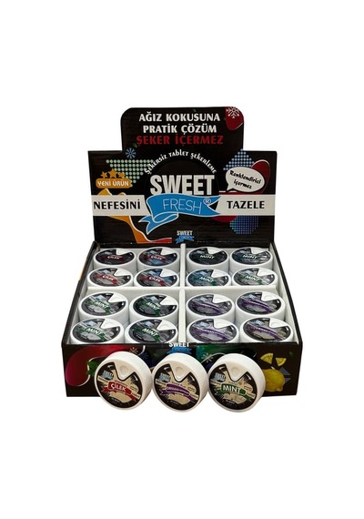 Sweet Fresh Nane Aromalı Şekersiz Şeker 10 Gr 48'li Paket