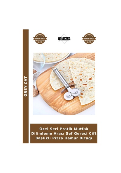 Özel Seri Pratik Mutfak Dilimleme Aracı Şef Gereci Çift Başlıklı Pizza Hamur Bıçağı Belirtilmemiş