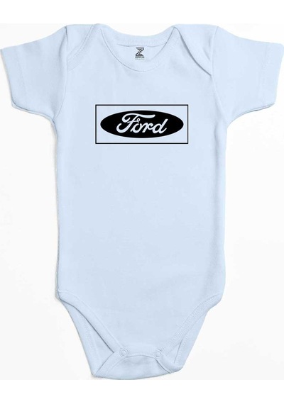 Zepplin Giyim Ford Logo Black Ekru Bebek Body Zıbın