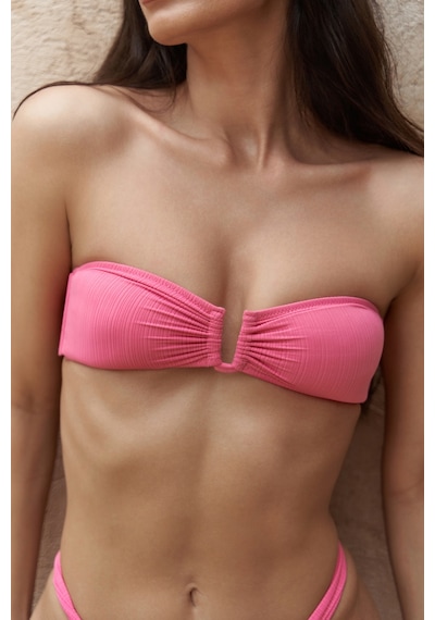 Mai Collection Mai Studios Co. Lahla Straplez Toka Detaylı Pembe Bikini Üstü Pembe