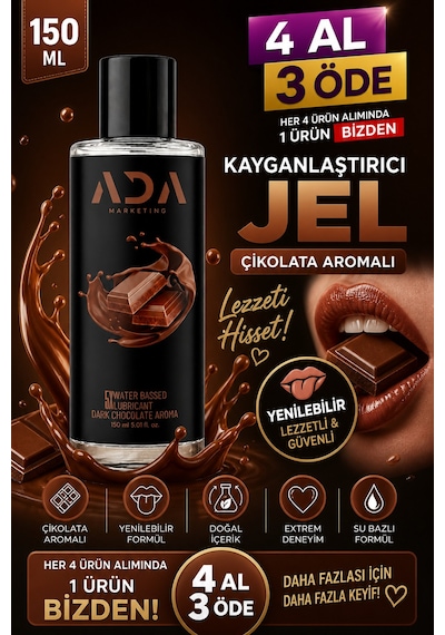 150 Ml Çikolata Aromalı Yoğun Kayganlaştırıcı Jel Uzun Süreli Pürüzsüz Ve Kontrollü Kullanım