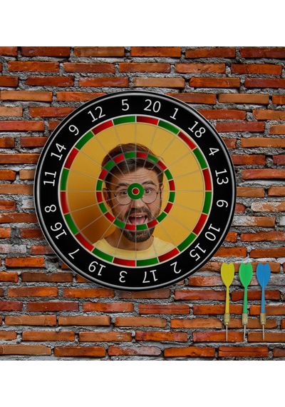 Bk Gift Kişiye Özel Fotoğraflı Eğlenceli 40cm Dart Oyun Seti Model 1