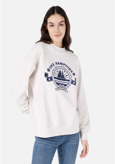 Colin's Colins Comfort Fit Kadın Baskılı Beyaz Sweatshirt Cl1067957 Q1.v1 Ofw Beyaz