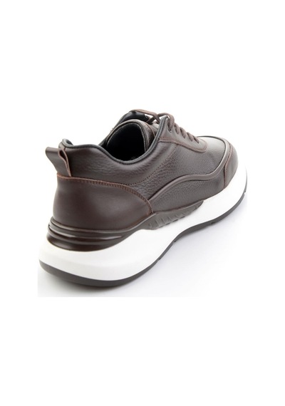 Kahve Hakiki Deri Erkek Sneaker E01958176543 Kahve