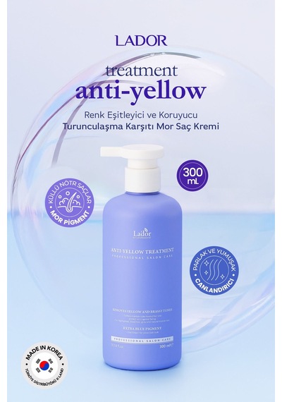 Lador Renk Eşitleyici ve Koruyucu Turunculaşma Karşıtı Mor Saç Kremi LADOR Yellow Treatment 300 ML