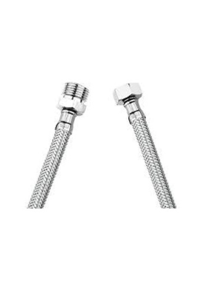 3/8-3/8 NİPELLİ PASLANMAZ ÇELİK ÖRGÜLÜ FLEX 50 cm