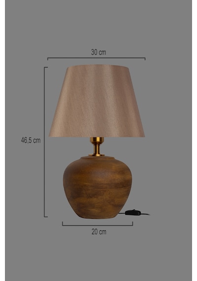 Roza Abajur-seramik Gövdeli Modern Masa Lambası- Dekoratif Salon Ve Yatak Odası Aydınlatması Km16 Açık Kahve Km16 Açık Kahve