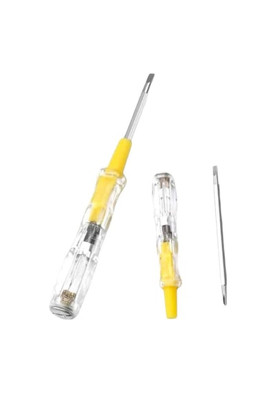 Çift - 595 - Uçlu Kontrol Kalemi Elektrik Test - Kmrsfres - Kalemi Şeffaf