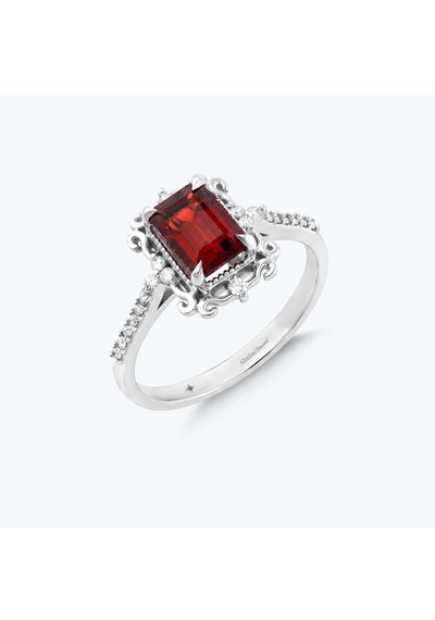 Altınbaş Pırlanta Garnet Emerald Kesim Yüzük Pnf046ga-14k