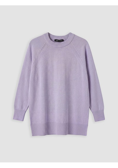 Lcw Modest Lila Bisiklet Yaka Kadın Triko Tunik