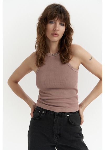 Mai Collection Mai Studios Co. Bone Pudra Yıkamalı Fitilli Crop Pudra