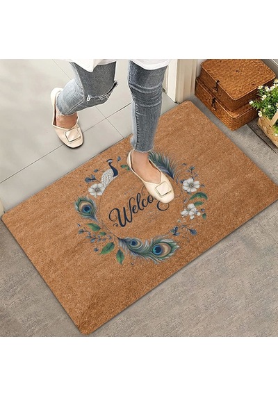 Valerine Life İhtişamlı Tavus Kuşu Welcome Kapı Önü Paspası 45x70cm