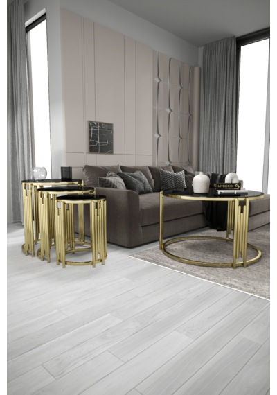 Piyano Set Orta Sehpa Takımı Gold Siyah