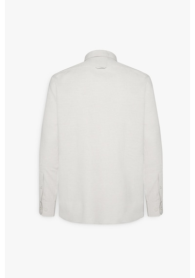 AC&Co / Altınyıldız Classics Erkek Bej Slim Fit Dar Kesim Klasik Yaka Pamuklu Armürlü Gömlek Bej