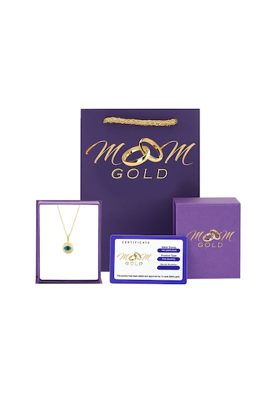 Moom Mücevherat Kadın 14 Ayar Altın Nazar Göz Kolye N11.40316